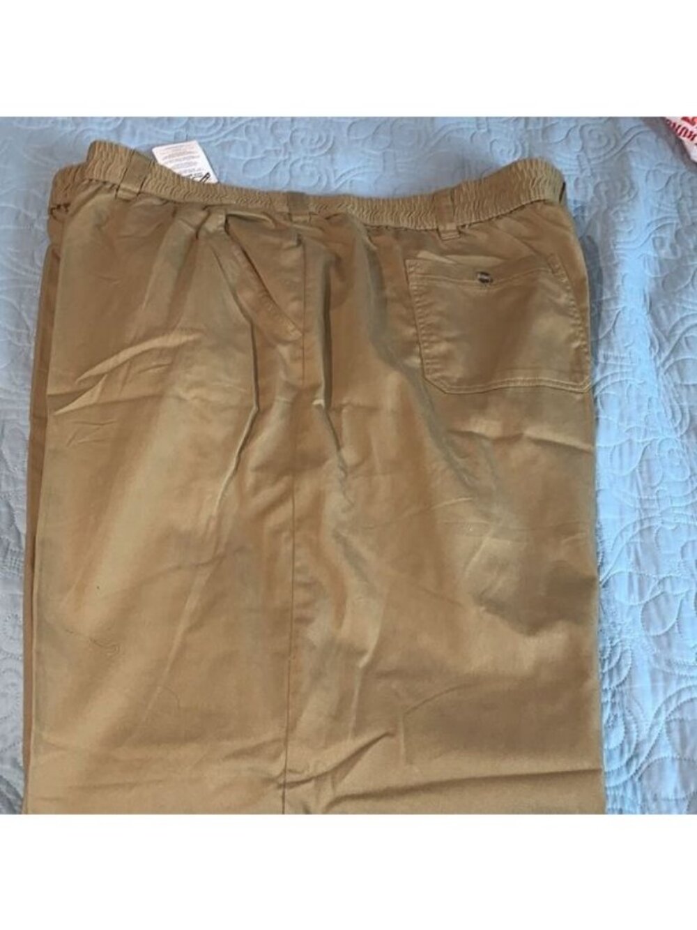 Mens King Size Big Elastic Waist Khaki Pants Size 54/38 Cotton Blend - Picture 5 of 12